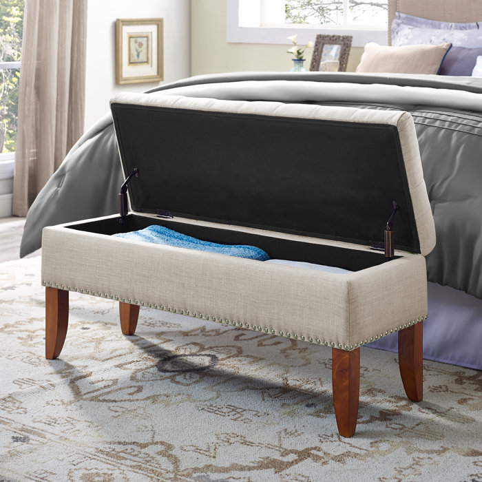 Charlton Home® Mortensen Polyester Blend Upholstered Storage Bench
